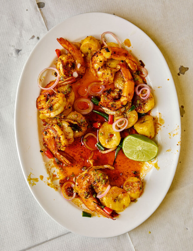 Ixta Belfrage Prawn Plantain and Pickled Shallot Recipe